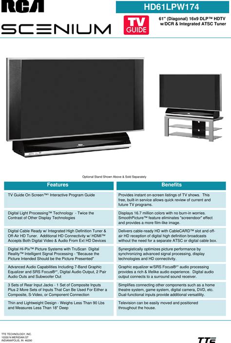 scenium tv manual